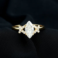 Certified 1 Carat Moissanite Marquise Engagement Ring in Split Shank