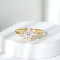 Certified 1 Carat Moissanite Marquise Engagement Ring in Split Shank