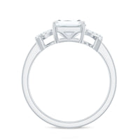 7x9mm Emerald Cut Certified Moissanite Solitaire Engagement Ring