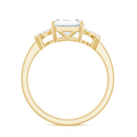 7x9mm Emerald Cut Certified Moissanite Solitaire Engagement Ring