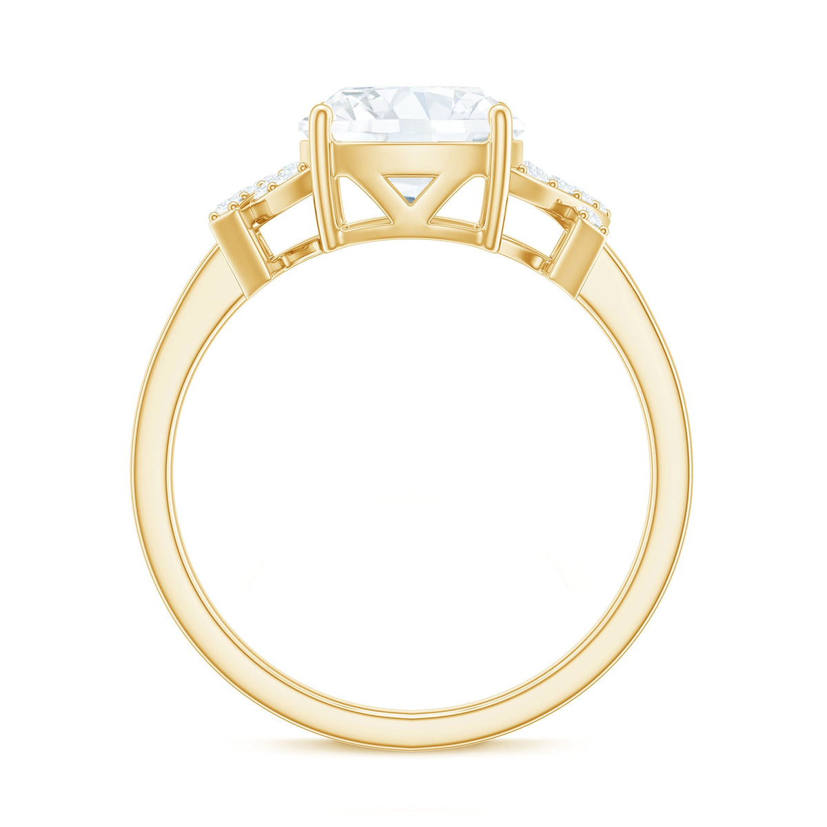 8X8mm Cushion Cut Moissanite Solitaire Engagement Ring for Women
