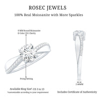 Classic Round Cut Moissanite Solitaire Engagement Ring for Women