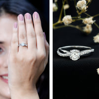 Classic Round Cut Moissanite Solitaire Engagement Ring for Women