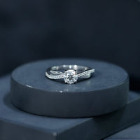 Classic Round Cut Moissanite Solitaire Engagement Ring for Women