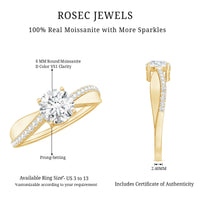 Classic Round Cut Moissanite Solitaire Engagement Ring for Women