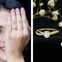 Classic Round Cut Moissanite Solitaire Engagement Ring for Women
