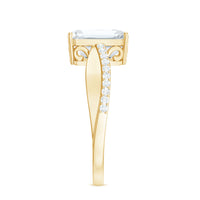 7x9mm Emerald Cut Moissanite Solitaire Classic Engagement Ring