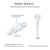 Cushion Cut Moissanite Bypass Engagement Ring