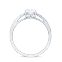 Cushion Cut Moissanite Bypass Engagement Ring