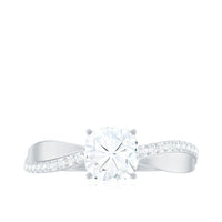 Cushion Cut Moissanite Bypass Engagement Ring