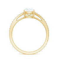 Cushion Cut Moissanite Bypass Engagement Ring