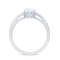 6X8mm Brilliant Cut Certified Moissanite Engagement Ring