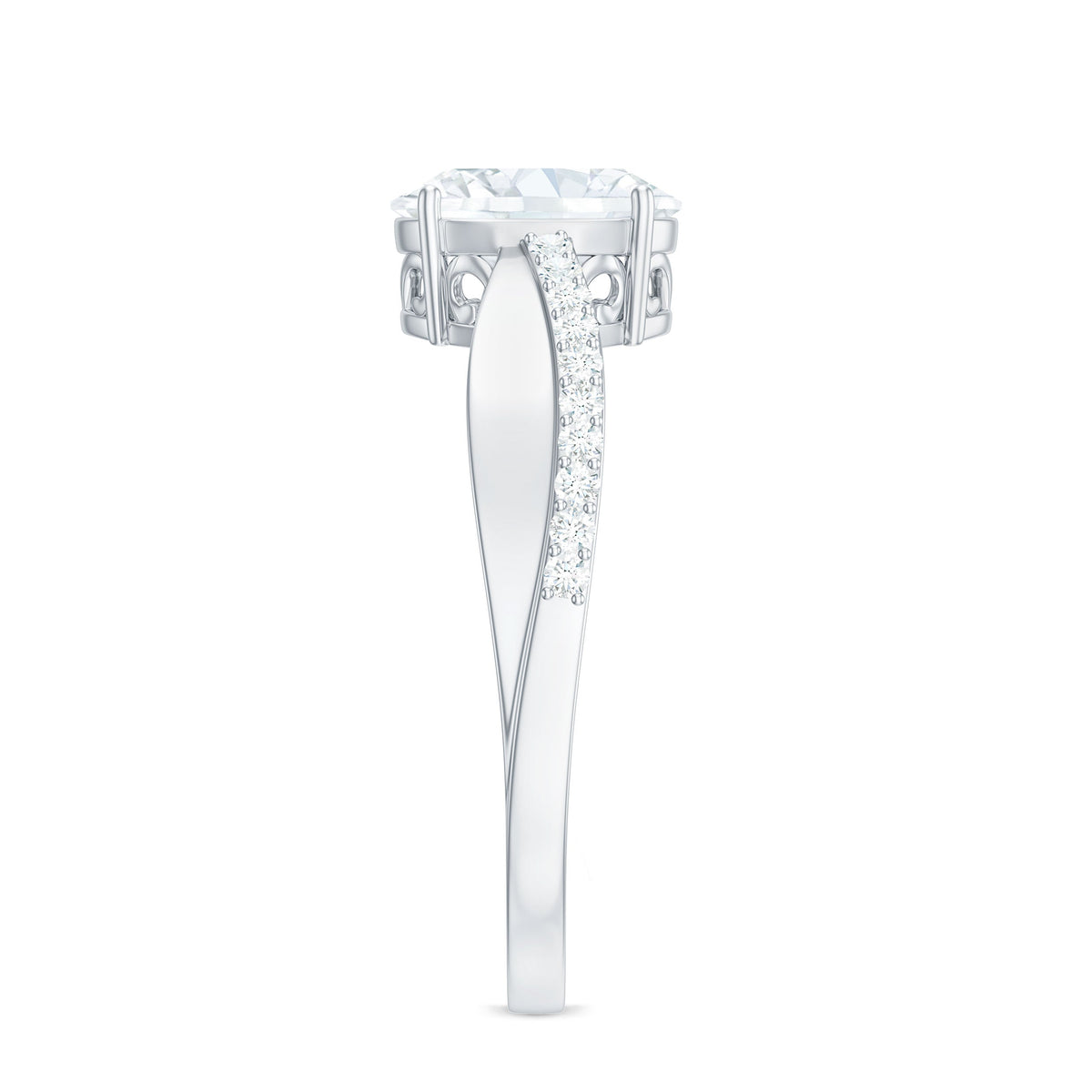 6X8mm Brilliant Cut Certified Moissanite Engagement Ring