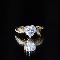 Heart Shape Moissanite Solitaire Engagement Ring for Her