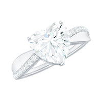 Heart Shape Moissanite Solitaire Engagement Ring for Her