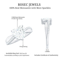 Heart Shape Moissanite Solitaire Engagement Ring for Her