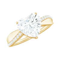 Heart Shape Moissanite Solitaire Engagement Ring for Her