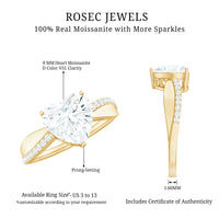 Heart Shape Moissanite Solitaire Engagement Ring for Her