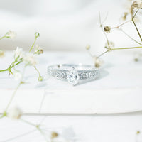 6X8mm Moissanite Oblong Engagement Ring with Filigree Shank