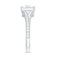 8 mm Princess Cut Moissanite Solitaire Engagement Ring with Split Shank
