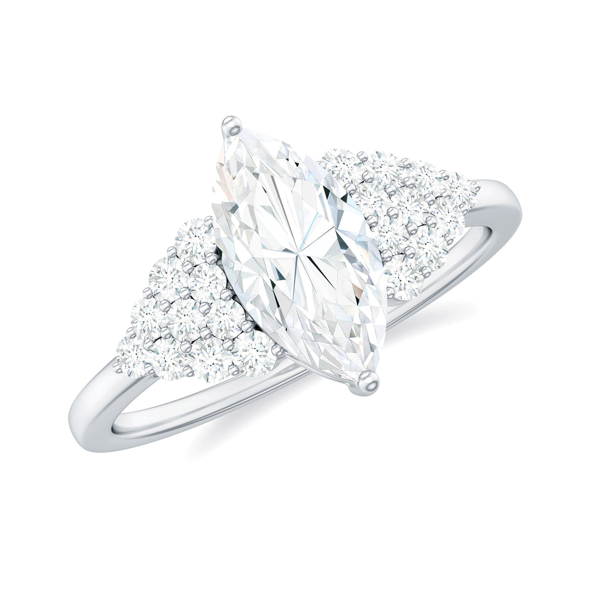 5X10mm Marquise Cut Moissanite Classic Engagement Ring
