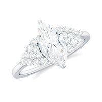 5X10mm Marquise Cut Moissanite Classic Engagement Ring