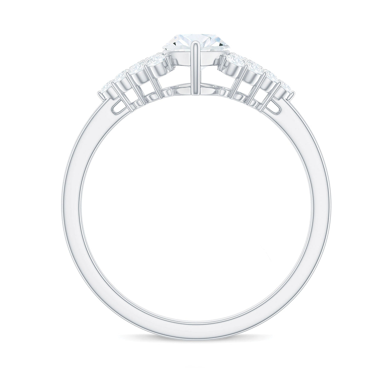 5X10mm Marquise Cut Moissanite Classic Engagement Ring