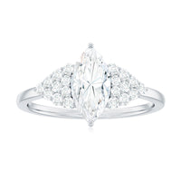5X10mm Marquise Cut Moissanite Classic Engagement Ring