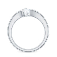 4x6mm Oval Cut Moissanite Solitaire Bypass Ring
