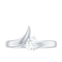 4x6mm Oval Cut Moissanite Solitaire Bypass Ring