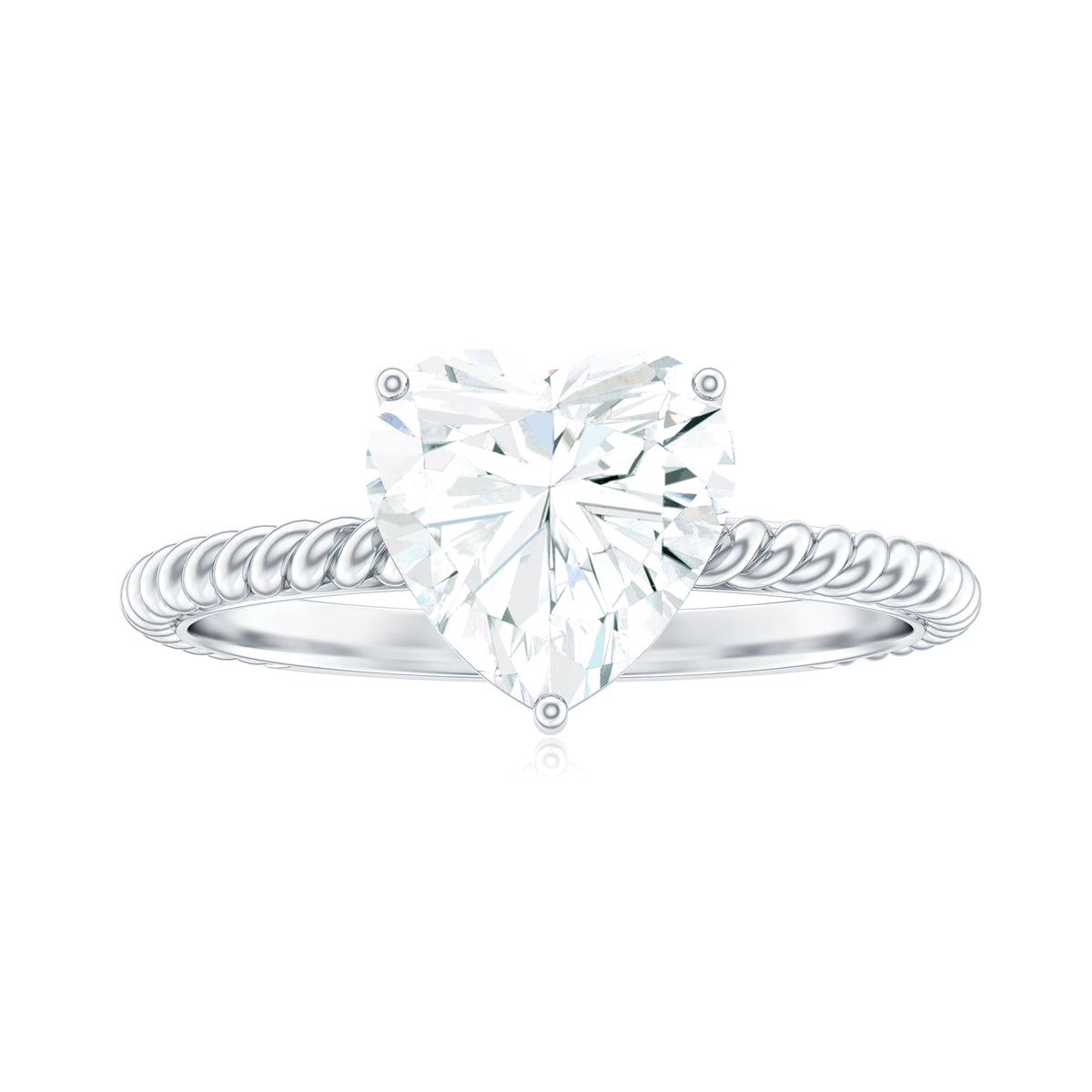 2 Carat Moissanite Engagement Ring with Twisted Rope Shank