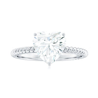 2 Carat Moissanite Engagement Ring with Twisted Rope Shank