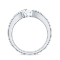 5X7mm Pear Cut Moissanite Solitaire Ring with Bypass Shank