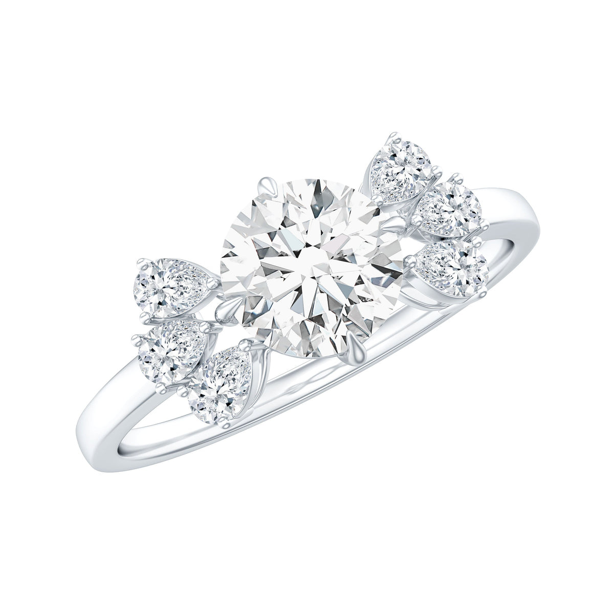 6mm Round Moissanite Minimal Solitaire Engagement Ring
