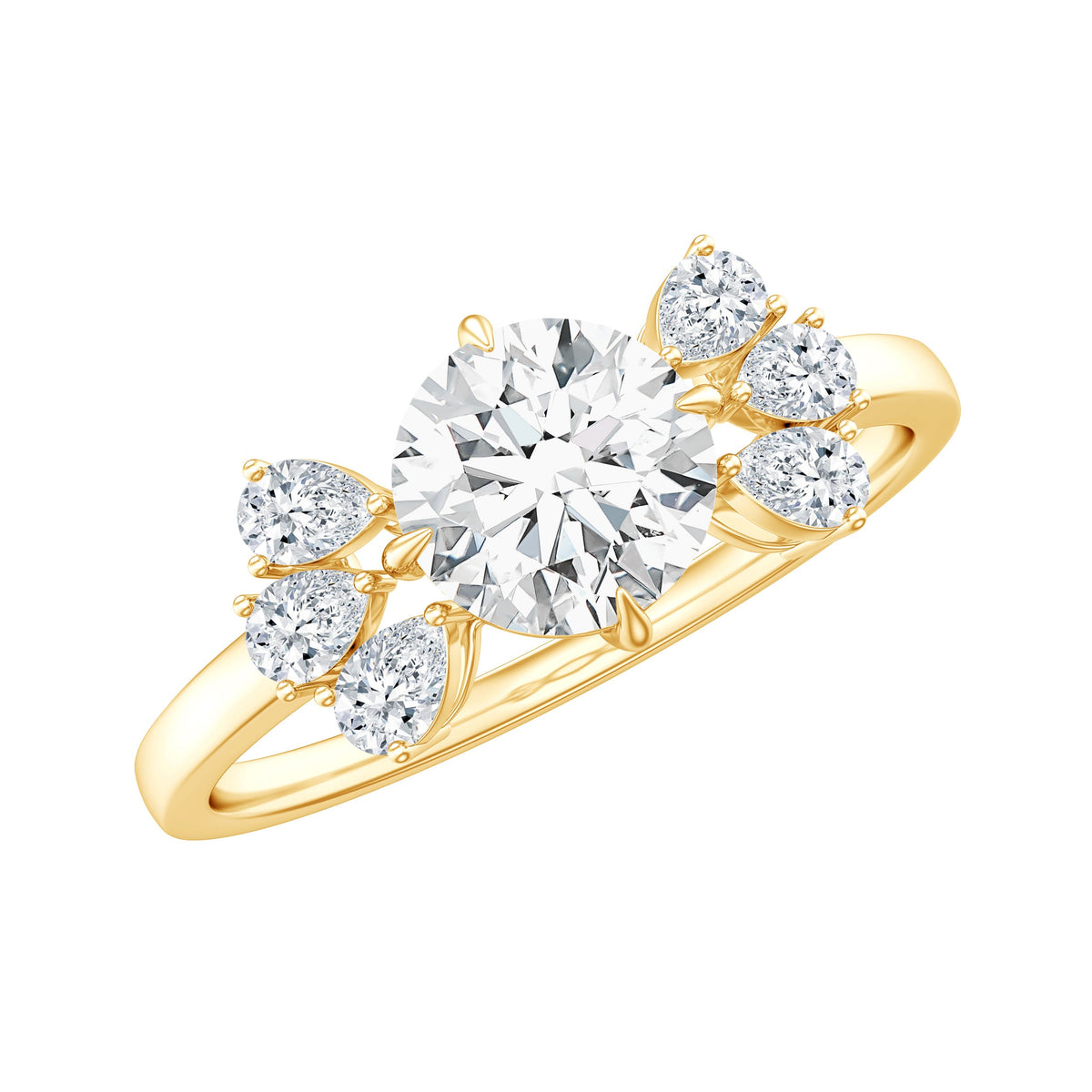 6mm Round Moissanite Minimal Solitaire Engagement Ring