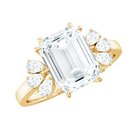7x9mm Emerald Cut Moissanite Solitaire Engagement Ring For Women