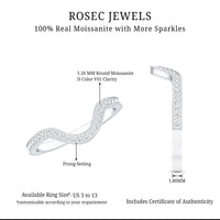 Certified Moissanite Curved Enhancer Band For Women