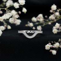 Certified Moissanite Curved Enhancer Band For Women
