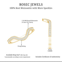 Certified Moissanite Curved Enhancer Band For Women