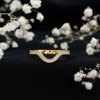 Certified Moissanite Curved Enhancer Band For Women