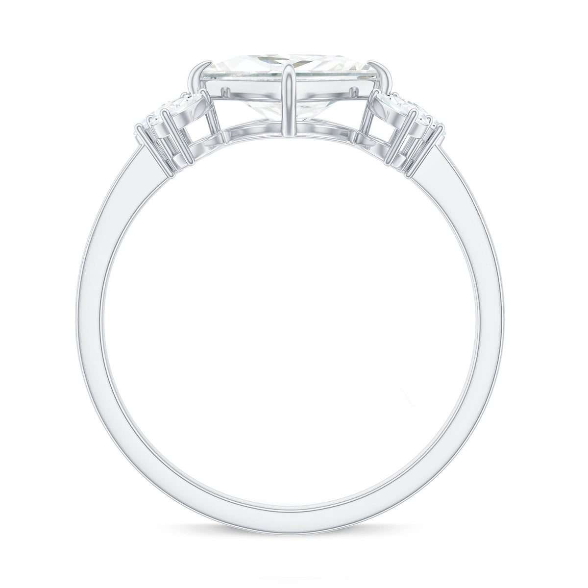 6 mm Princess Cut Moissanite Cluster Engagement Ring
