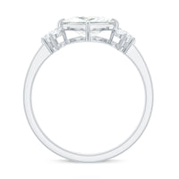 6 mm Princess Cut Moissanite Cluster Engagement Ring