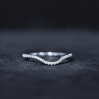 Natural Diamond Curved Enhancer Ring with Certificate