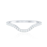 Natural Diamond Curved Enhancer Ring with Certificate
