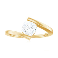 6 mm Cushion Cut Moissanite Solitaire Engagement Ring