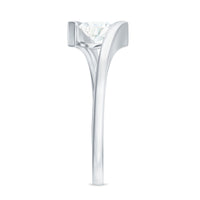 5mm Heart Moissanite Solitaire Promise Ring with Bypass Shank