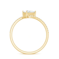 Certified Princess Cut Tilted Moissanite Solitaire Promise Ring