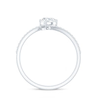 Certified Brilliant Cut Moissanite Solitaire Promise Ring with Bypass Shank