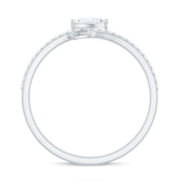 Marquise Cut Moissanite Tilted Solitaire Promise Ring