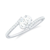 4X6 mm Oval Cut Moissanite East West Promise Ring